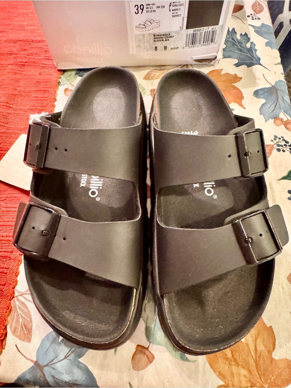Women’s Birkenstock Papilio Arizona Black Double-Buckle Slide Sandals - Picture 2 of 7